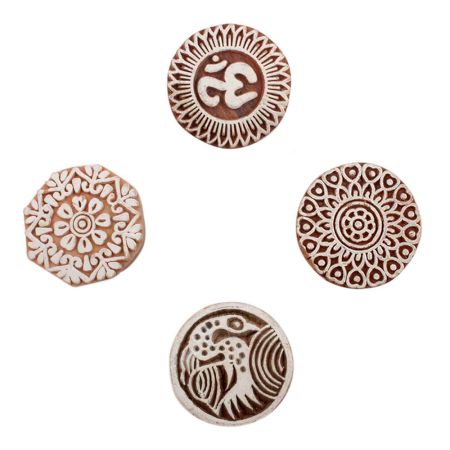 Set of 4 Piece New Mix Wooden Printing Block